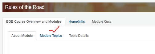 Screenshot – Module Topics tab